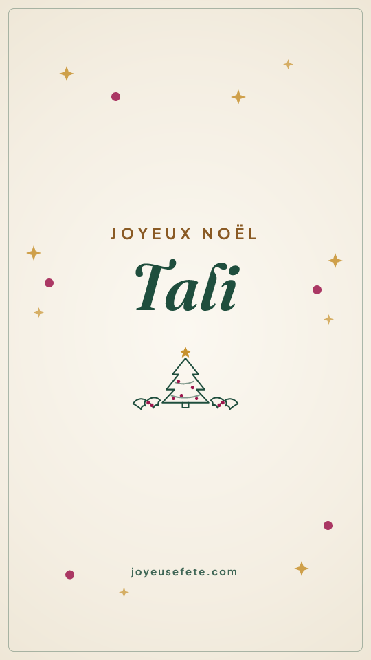 Image « Joyeux Noël Tali » au format story