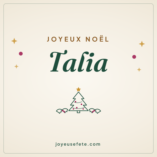 Image carrée « Joyeux Noël Talia » pour WhatsApp