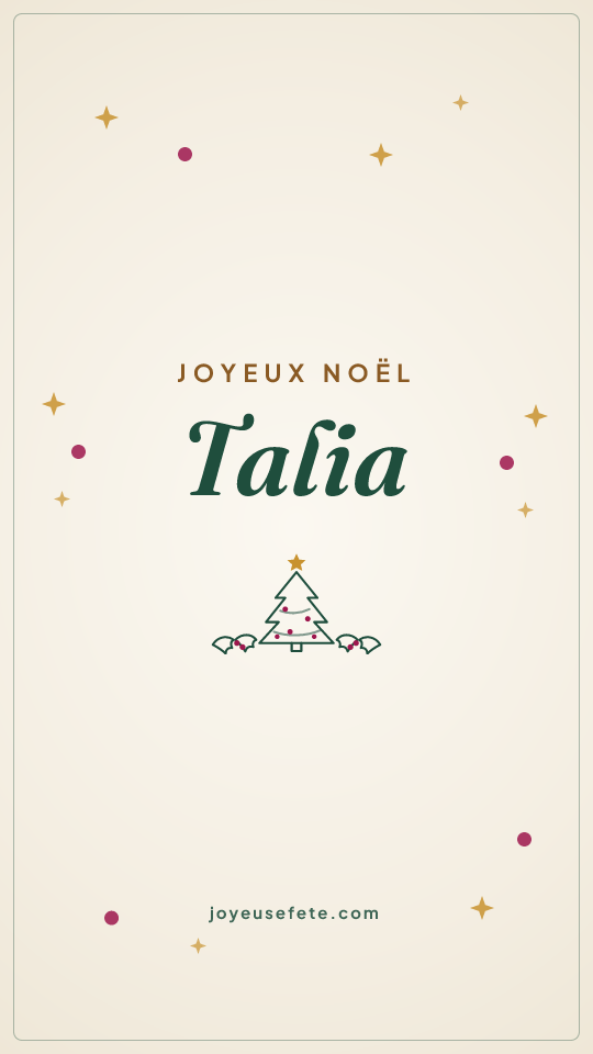 Image « Joyeux Noël Talia » au format story