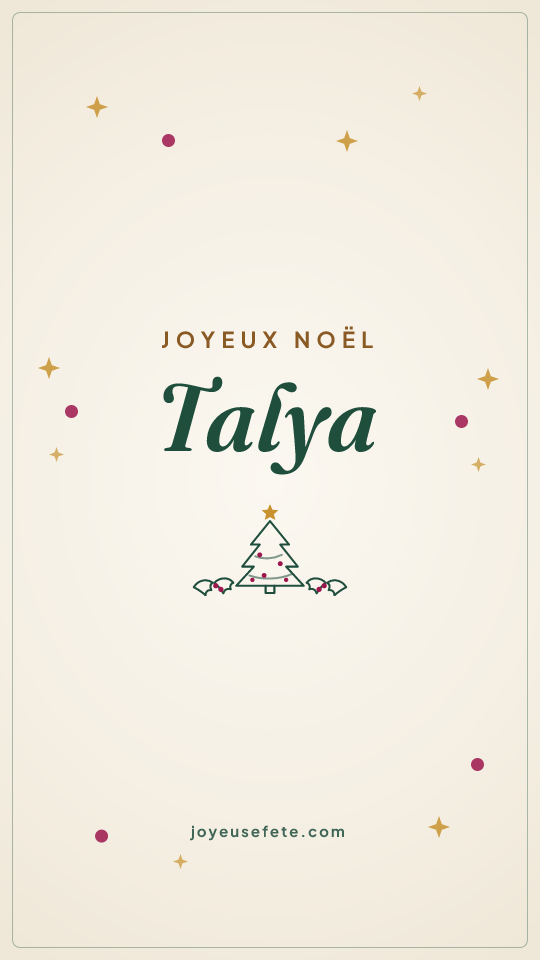 Image « Joyeux Noël Talya » au format story