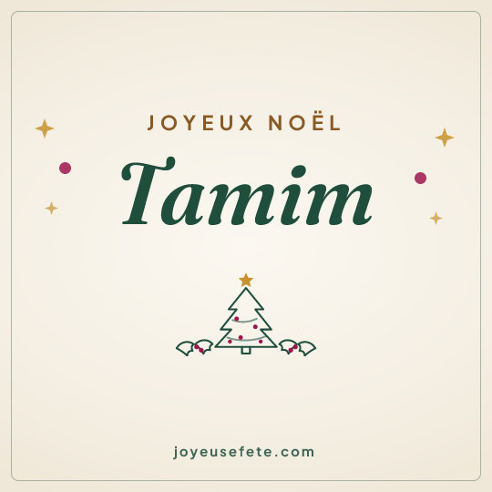 Image carrée « Joyeux Noël Tamim » pour WhatsApp