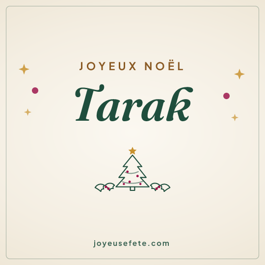 Image carrée « Joyeux Noël Tarak » pour WhatsApp