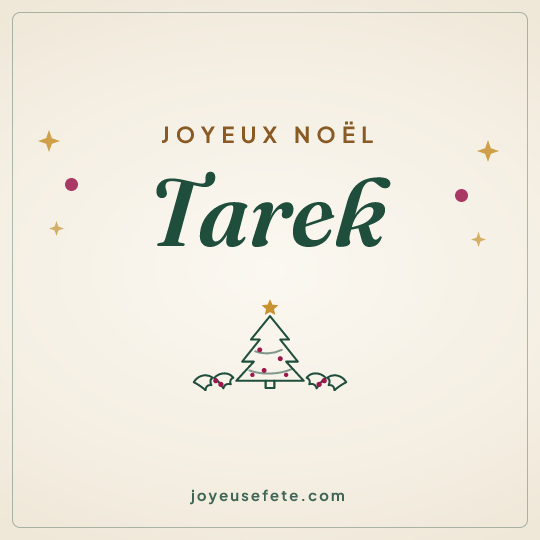 Image carrée « Joyeux Noël Tarek » pour WhatsApp