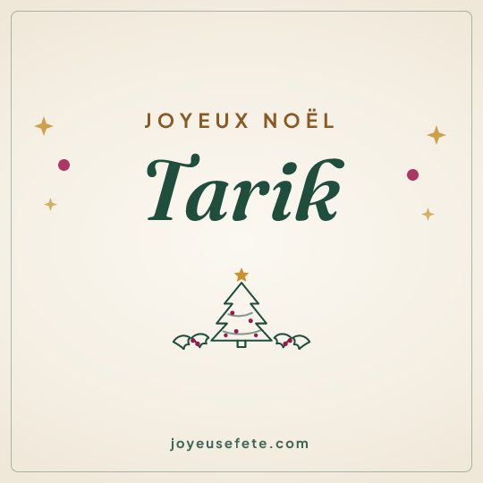 Image carrée « Joyeux Noël Tarik » pour WhatsApp