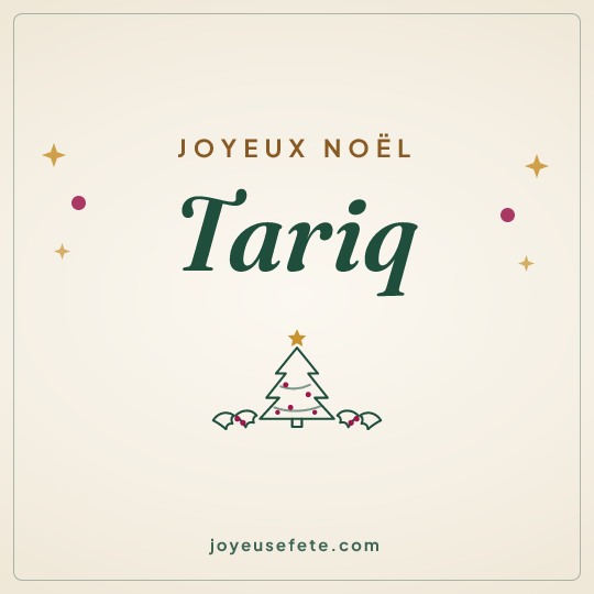 Image carrée « Joyeux Noël Tariq » pour WhatsApp