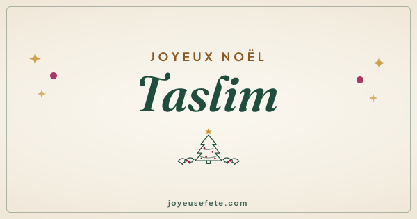 Image « Joyeux Noël Taslim » au format large