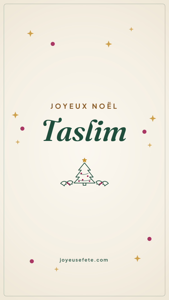 Image « Joyeux Noël Taslim » au format story