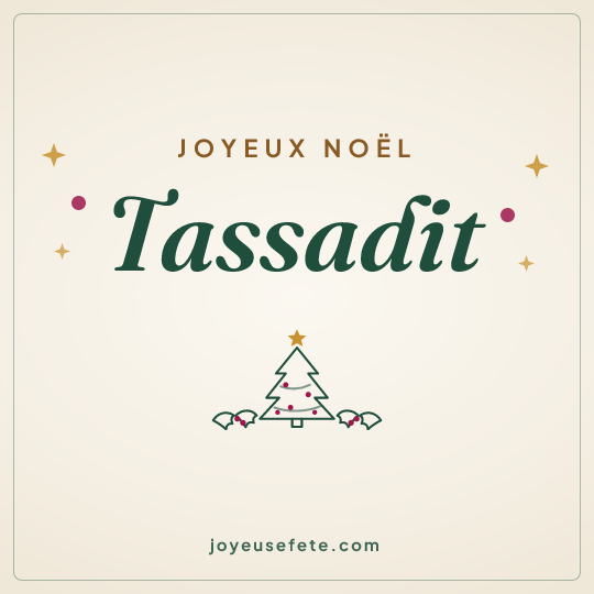 Image carrée « Joyeux Noël Tassadit » pour WhatsApp