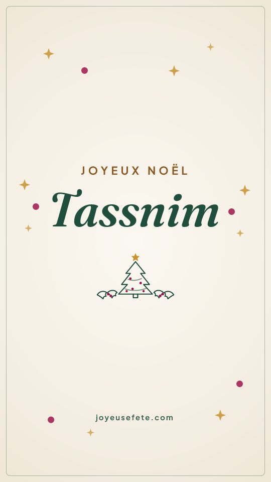 Image « Joyeux Noël Tassnim » au format story