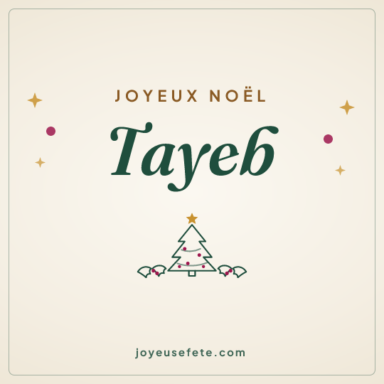 Image carrée « Joyeux Noël Tayeb » pour WhatsApp