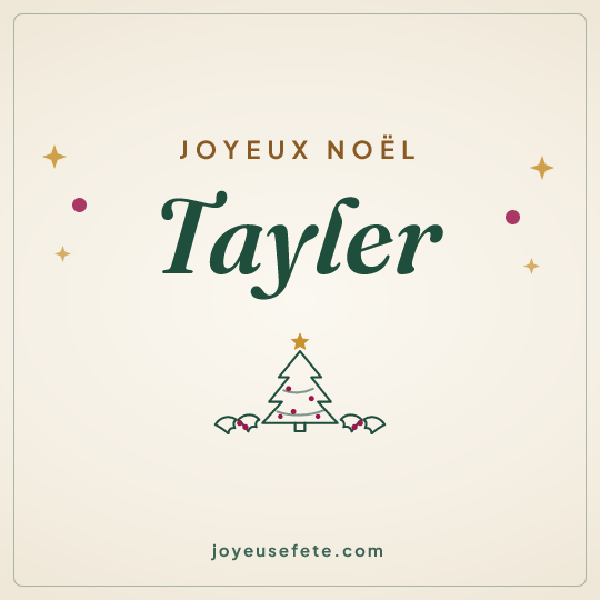 Image carrée « Joyeux Noël Tayler » pour WhatsApp
