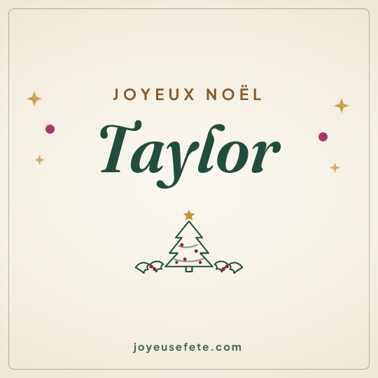 Image carrée « Joyeux Noël Taylor » pour WhatsApp