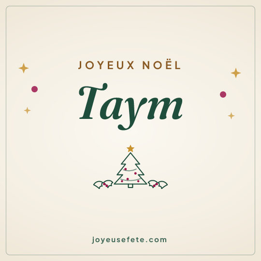 Image carrée « Joyeux Noël Taym » pour WhatsApp