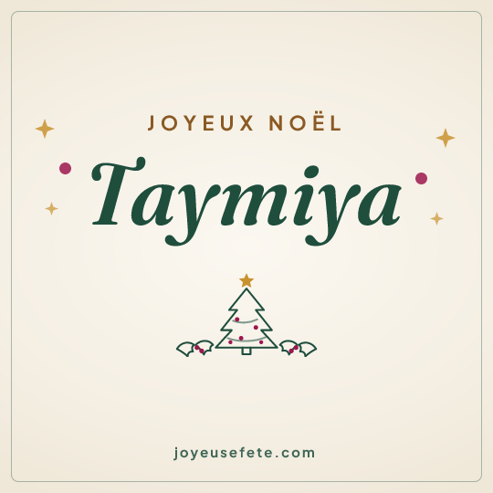 Image carrée « Joyeux Noël Taymiya » pour WhatsApp