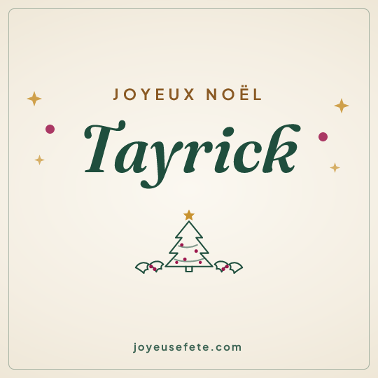 Image carrée « Joyeux Noël Tayrick » pour WhatsApp