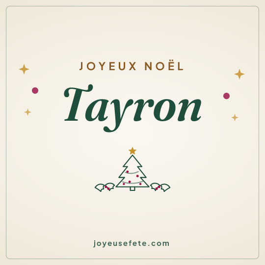 Image carrée « Joyeux Noël Tayron » pour WhatsApp