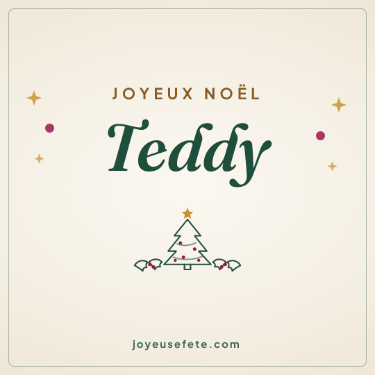 Image carrée « Joyeux Noël Teddy » pour WhatsApp