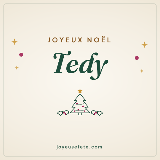 Image carrée « Joyeux Noël Tedy » pour WhatsApp