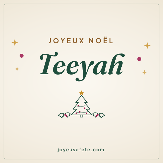 Image carrée « Joyeux Noël Teeyah » pour WhatsApp