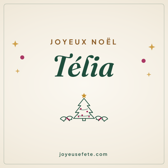 Image carrée « Joyeux Noël Télia » pour WhatsApp