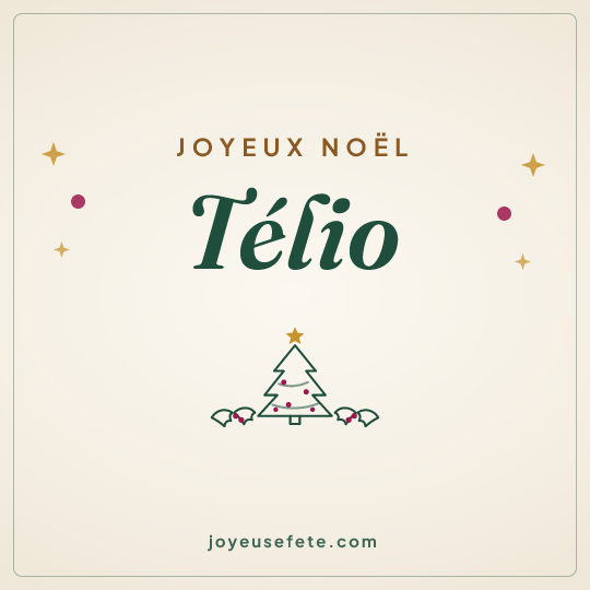 Image carrée « Joyeux Noël Télio » pour WhatsApp