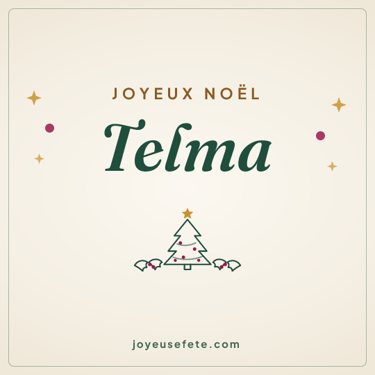 Image carrée « Joyeux Noël Telma » pour WhatsApp