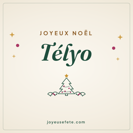 Image carrée « Joyeux Noël Télyo » pour WhatsApp