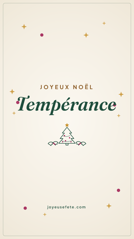 Image « Joyeux Noël Tempérance » au format story