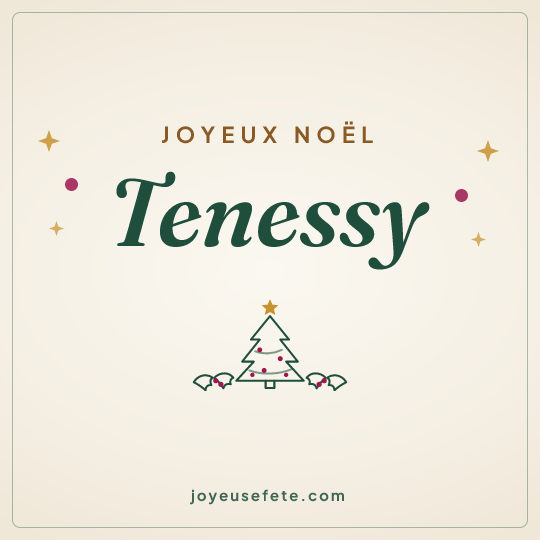 Image carrée « Joyeux Noël Tenessy » pour WhatsApp