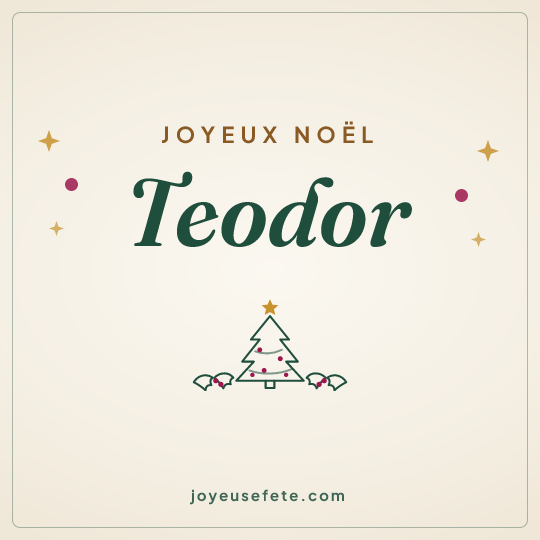 Image carrée « Joyeux Noël Teodor » pour WhatsApp