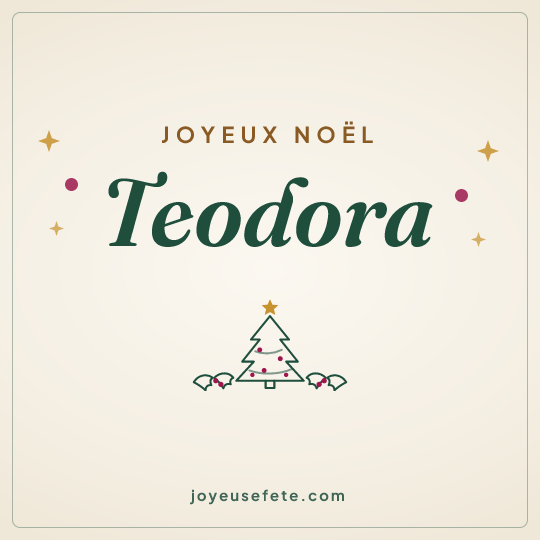 Image carrée « Joyeux Noël Teodora » pour WhatsApp