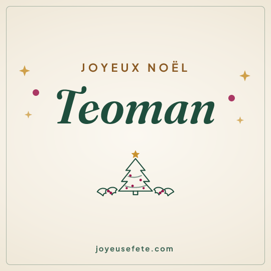 Image carrée « Joyeux Noël Teoman » pour WhatsApp