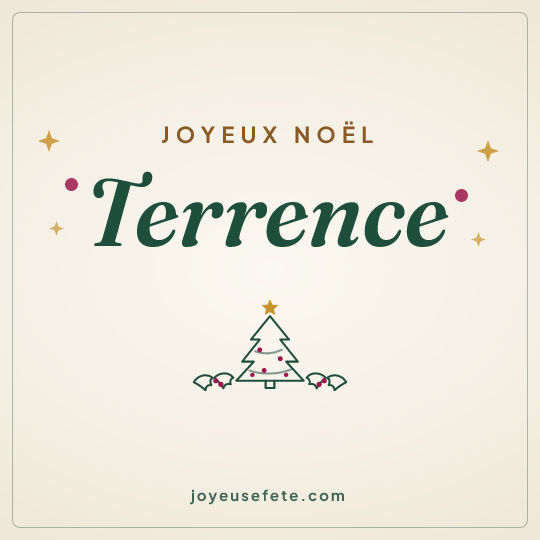 Image carrée « Joyeux Noël Terrence » pour WhatsApp
