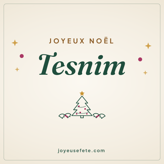 Image carrée « Joyeux Noël Tesnim » pour WhatsApp