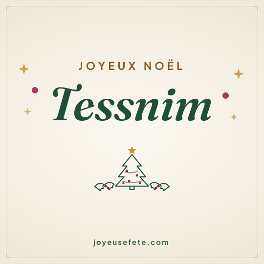Image carrée « Joyeux Noël Tessnim » pour WhatsApp