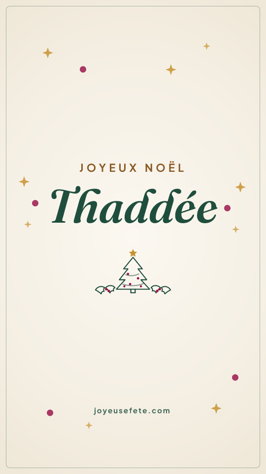 Image « Joyeux Noël Thaddée » au format story