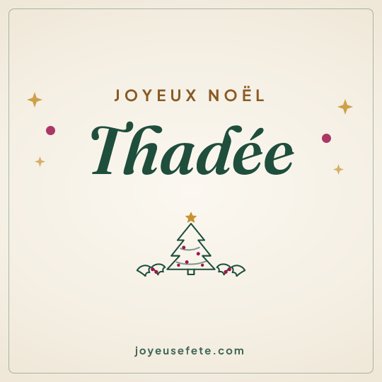 Image carrée « Joyeux Noël Thadée » pour WhatsApp