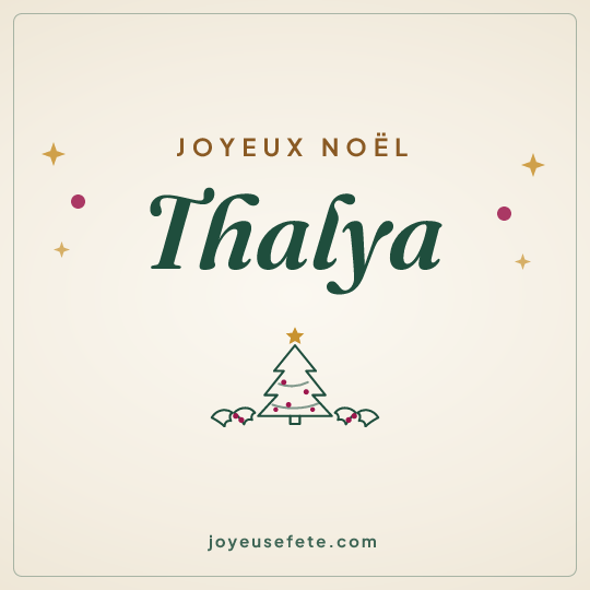 Image carrée « Joyeux Noël Thalya » pour WhatsApp