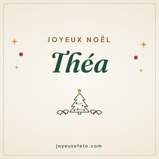 Image carrée « Joyeux Noël Théa » pour WhatsApp
