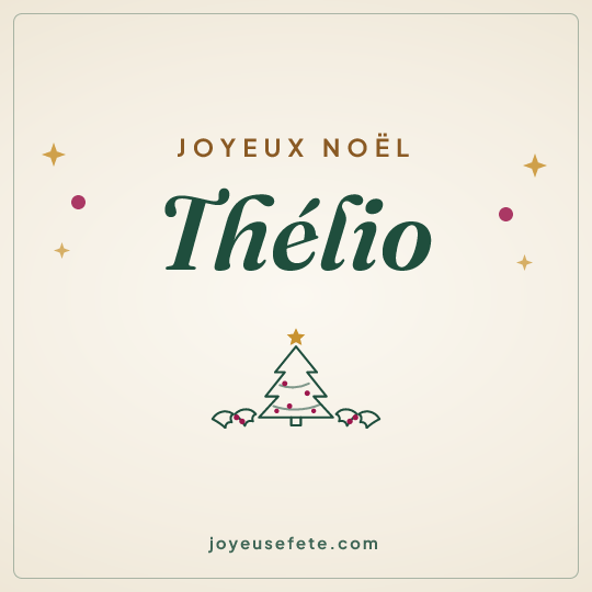 Image carrée « Joyeux Noël Thélio » pour WhatsApp