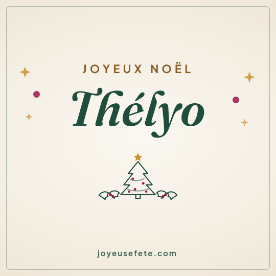 Image carrée « Joyeux Noël Thélyo » pour WhatsApp