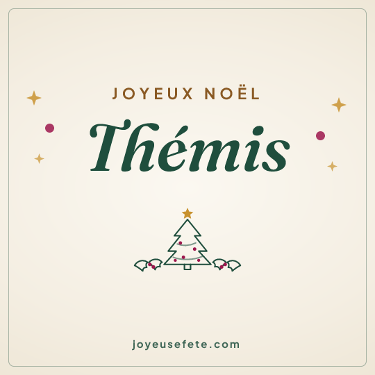 Image carrée « Joyeux Noël Thémis » pour WhatsApp
