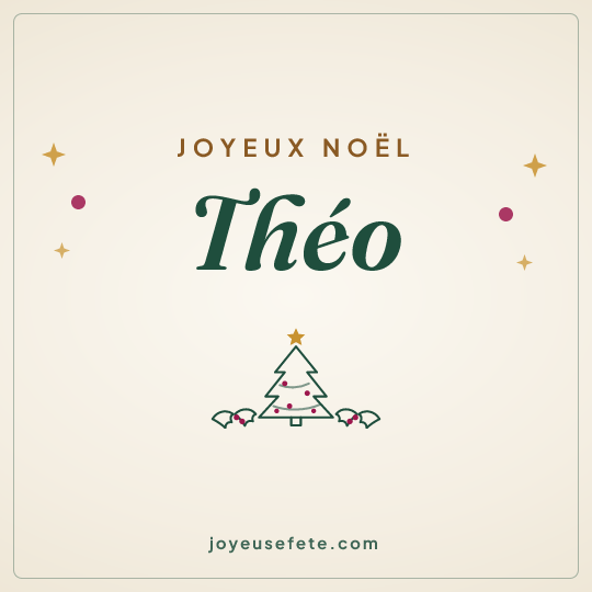 Image carrée « Joyeux Noël Théo » pour WhatsApp