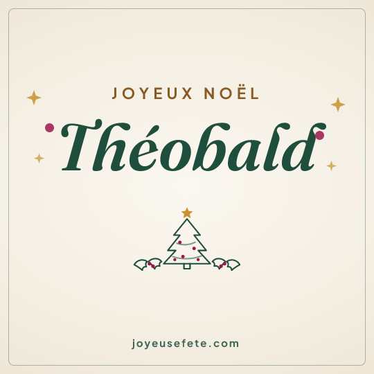 Image carrée « Joyeux Noël Théobald » pour WhatsApp