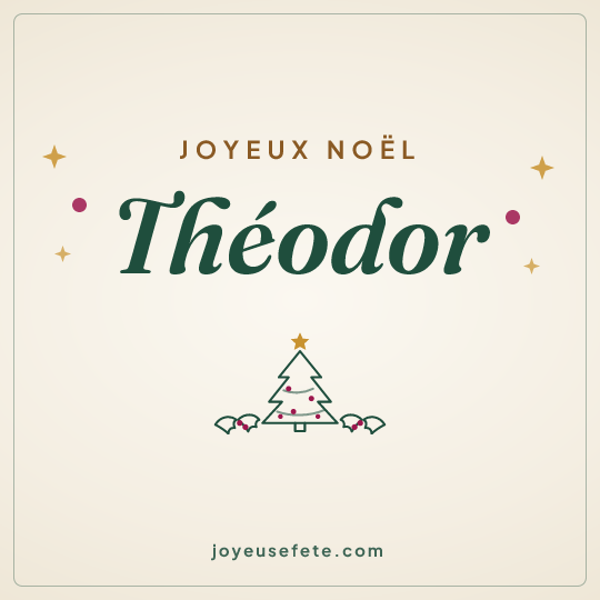 Image carrée « Joyeux Noël Théodor » pour WhatsApp