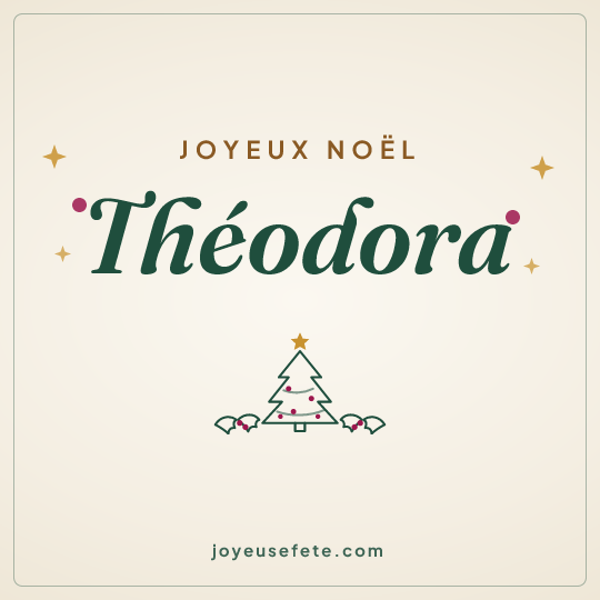 Image carrée « Joyeux Noël Théodora » pour WhatsApp