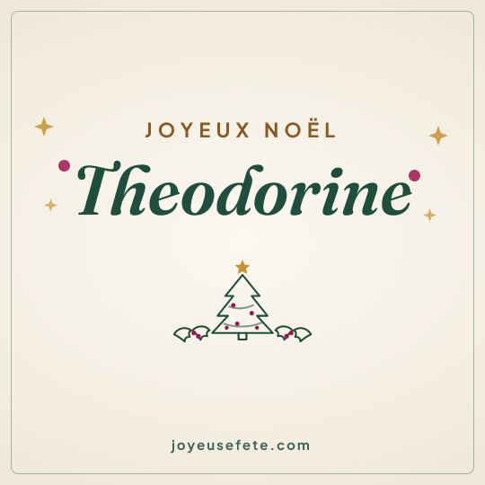 Image carrée « Joyeux Noël Theodorine » pour WhatsApp