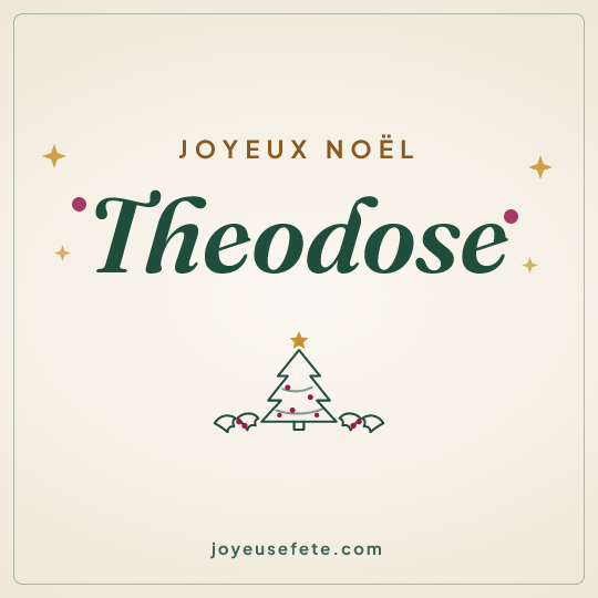 Image carrée « Joyeux Noël Theodose » pour WhatsApp