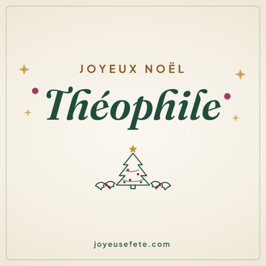 Image carrée « Joyeux Noël Théophile » pour WhatsApp