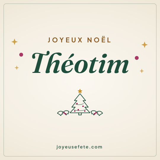 Image carrée « Joyeux Noël Théotim » pour WhatsApp